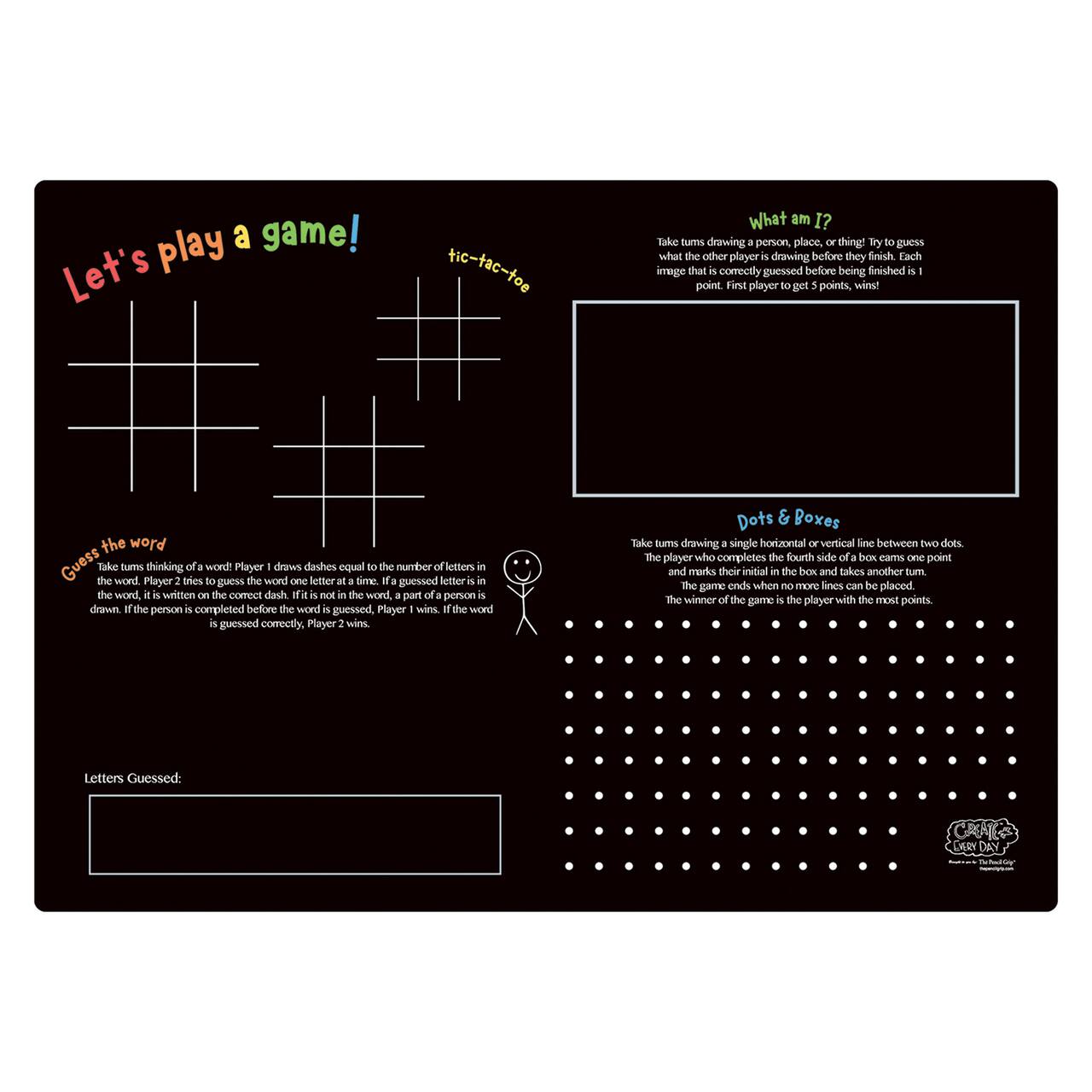 The Pencil Grip Games Reusable Activity Playmats, 6ct.